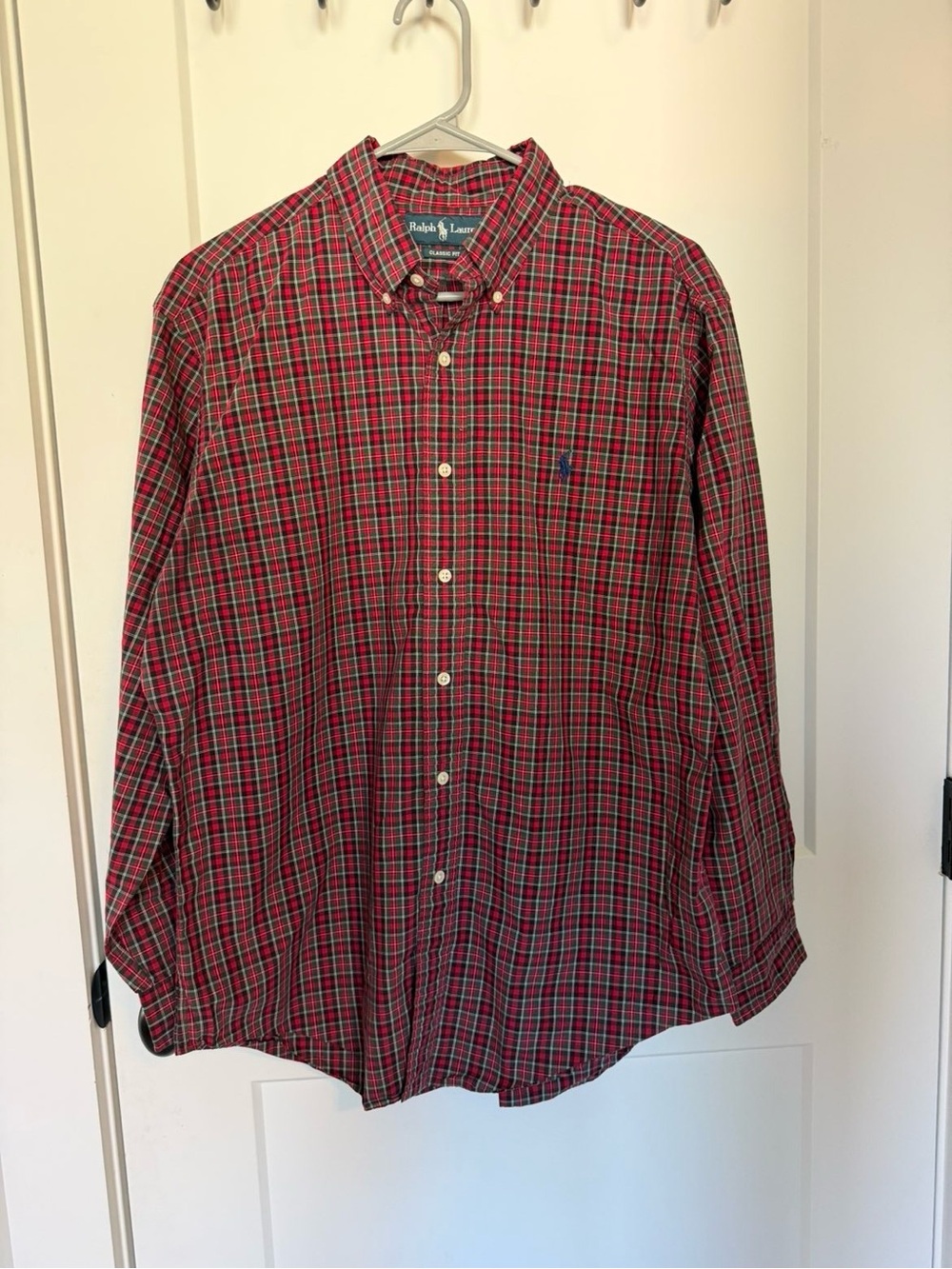 Ralph Lauren Red & Green Plaid Button-Down Shirt